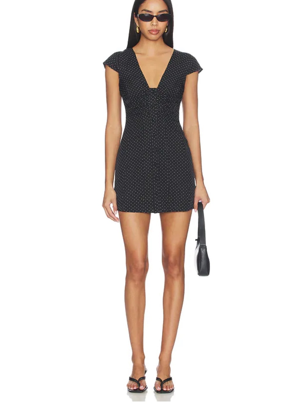 Noa Mini Dress in Black & White Dot